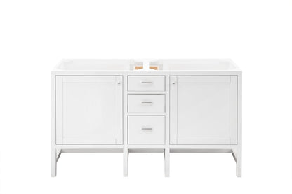 James Martin - Addison 60" Double Vanity Cabinet, Glossy White - E444-V60D-GW view 1