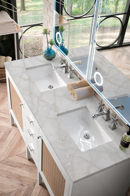 James Martin - Addison 60" Double Vanity, Glossy White w/ 3 CM Victorian Silver Silestone Top - E444-V60D-GW-3VSL view 5