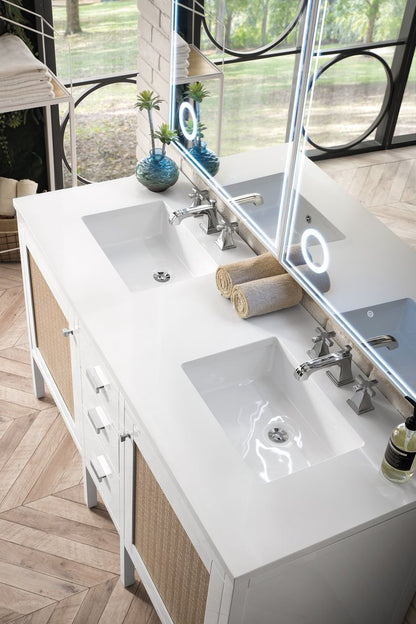 James Martin - Addison 60" Double Vanity, Glossy White w/ 3 CM White Zeus Silestone Top - E444-V60D-GW-3WZ view 3