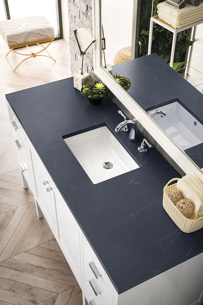 James Martin - Addison 60" Single Vanity, Glossy White w/ 3 CM Charcoal Soapstone Silestone Top - E444-V60S-GW-3CSP view 3