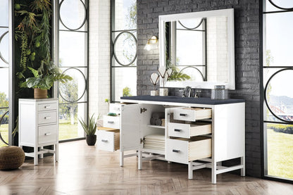 James Martin - Addison 60" Single Vanity, Glossy White w/ 3 CM Charcoal Soapstone Silestone Top - E444-V60S-GW-3CSP view 4
