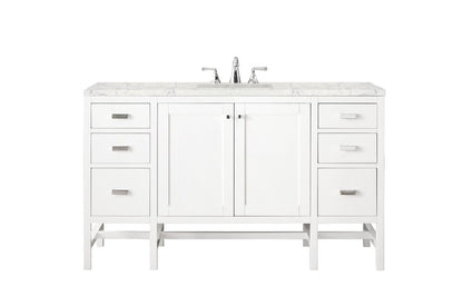 James Martin - Addison 60" Single Vanity, Glossy White w/ 3 CM Eternal Jasmine Pearl Silestone Top - E444-V60S-GW-3EJP view 1