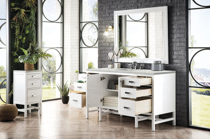 James Martin - Addison 60" Single Vanity, Glossy White w/ 3 CM Eternal Jasmine Pearl Silestone Top - E444-V60S-GW-3EJP view 4