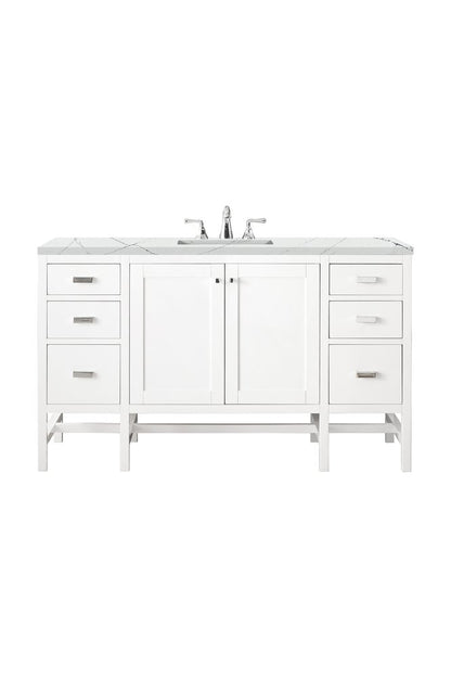 James Martin - Addison 60" Single Vanity, Glossy White w/ 3 CM Ethereal Noctis Top - E444-V60S-GW-3ENC view 1