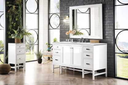 James Martin - Addison 60" Single Vanity, Glossy White w/ 3 CM Ethereal Noctis Top - E444-V60S-GW-3ENC view 3