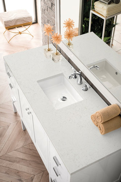 James Martin - Addison 60" Single Vanity, Glossy White w/ 3 CM Lime Delight Silestone Top - E444-V60S-GW-3LDL view 5