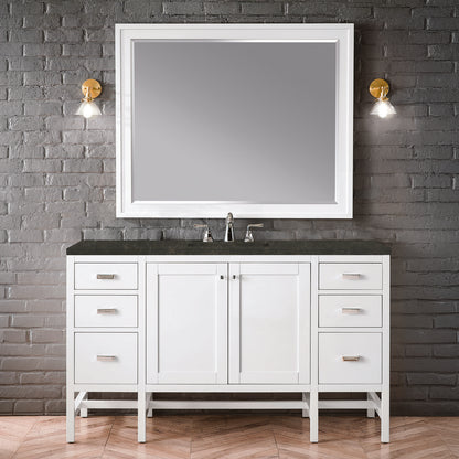 James Martin - Addison 60" Single Vanity, Glossy White, w/ 3 CM Phantome Eclos Top - E444-V60S-GW-3PHT view 2