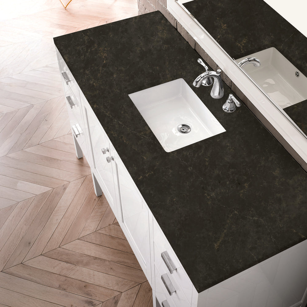 James Martin - Addison 60" Single Vanity, Glossy White, w/ 3 CM Phantome Eclos Top - E444-V60S-GW-3PHT view 4