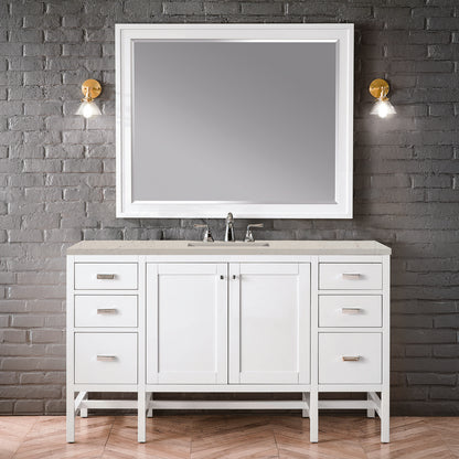 James Martin - Addison 60" Single Vanity, Glossy White, w/ 3 CM Siberian Silestone Top - E444-V60S-GW-3SFR view 2
