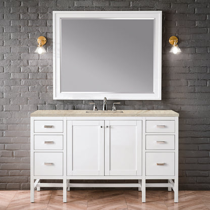 James Martin - Addison 60" Single Vanity, Glossy White, w/ 3 CM Tajnar Eclos Top - E444-V60S-GW-3TJR view 2