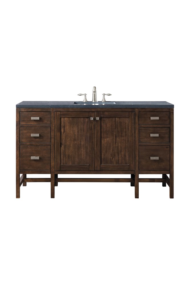James Martin - Addison 60" Single Vanity, Mid-Century Acacia w/ 3 CM Charcoal Soapstone Silestone Top - E444-V60S-MCA-3CSP view 1