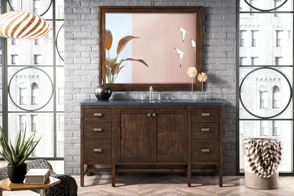 James Martin - Addison 60" Single Vanity, Mid-Century Acacia w/ 3 CM Charcoal Soapstone Silestone Top - E444-V60S-MCA-3CSP view 2
