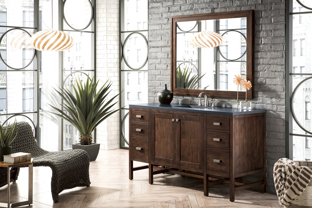 James Martin - Addison 60" Single Vanity, Mid-Century Acacia w/ 3 CM Charcoal Soapstone Silestone Top - E444-V60S-MCA-3CSP view 3