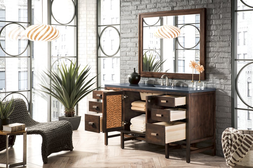 James Martin - Addison 60" Single Vanity, Mid-Century Acacia w/ 3 CM Charcoal Soapstone Silestone Top - E444-V60S-MCA-3CSP view 6