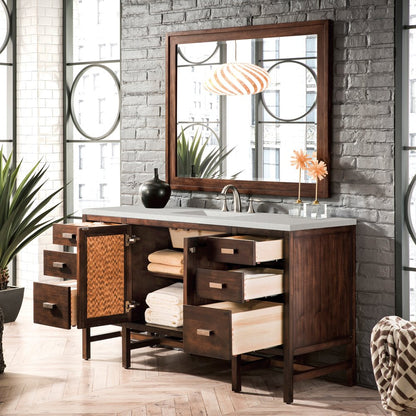 James Martin - Addison 60" Single Vanity, Mid-Century Acacia w/ 3 CM Lime Delight Silestone Top - E444-V60S-MCA-3LDL view 4