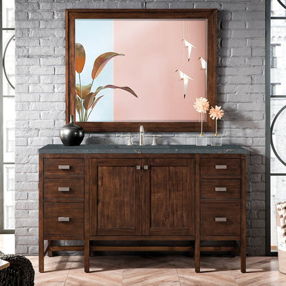 James Martin - Addison 60" Single Vanity, Mid-Century Acacia w/ 3 CM Parisien Bleu Silestone Top - E444-V60S-MCA-3PBL view 2