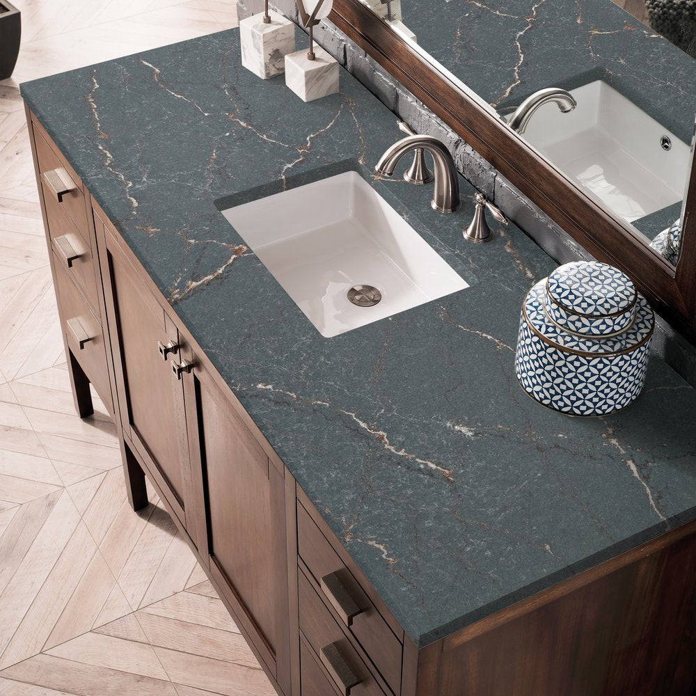 James Martin - Addison 60" Single Vanity, Mid-Century Acacia w/ 3 CM Parisien Bleu Silestone Top - E444-V60S-MCA-3PBL view 5