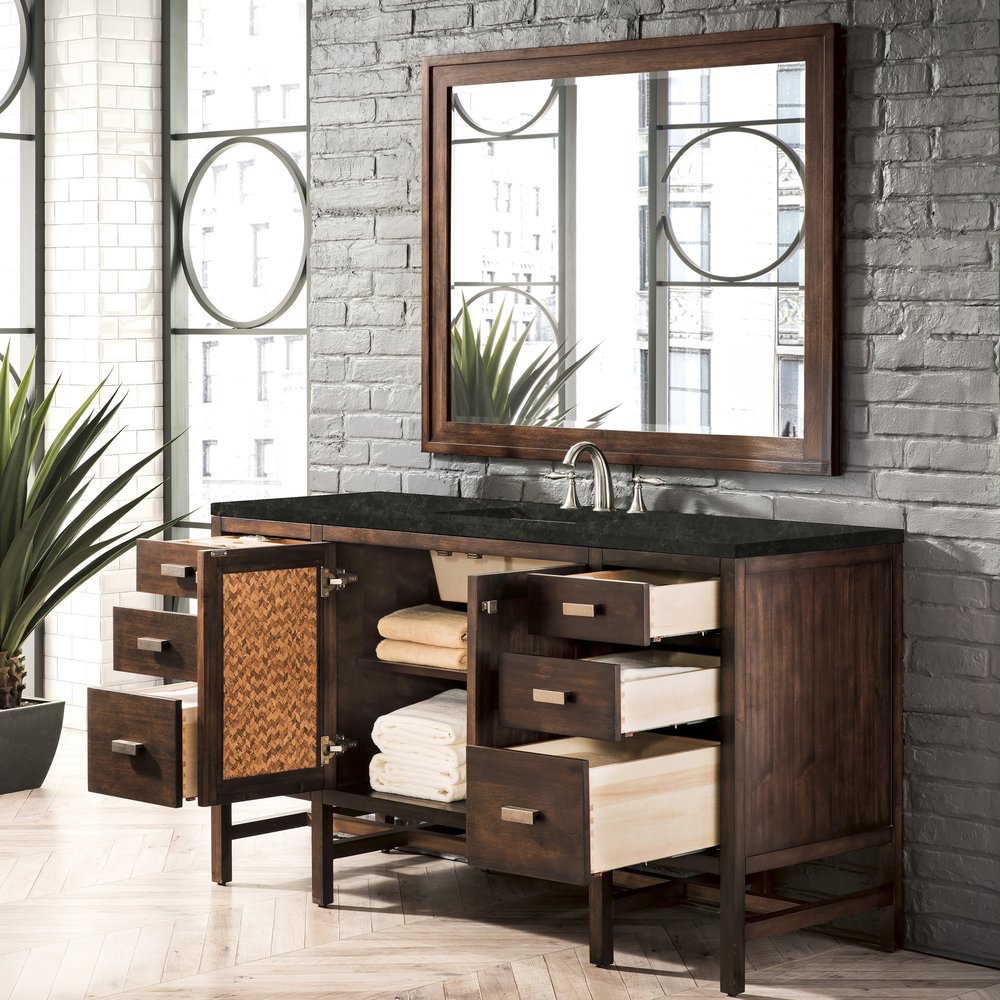 James Martin - Addison 60" Single Vanity, Mid-Century Acacia, w/ 3 CM Phantome Eclos Top - E444-V60S-MCA-3PHT view 3