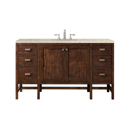 James Martin - Addison 60" Single Vanity, Mid-Century Acacia, w/ 3 CM Tajnar Eclos Top - E444-V60S-MCA-3TJR view 1