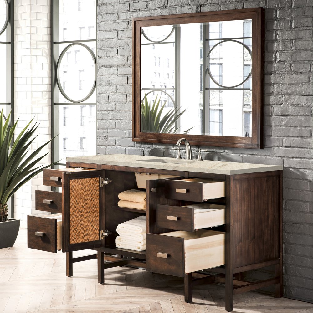 James Martin - Addison 60" Single Vanity, Mid-Century Acacia, w/ 3 CM Tajnar Eclos Top - E444-V60S-MCA-3TJR view 3