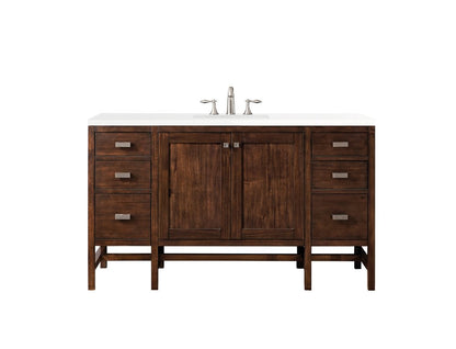 James Martin - Addison 60" Single Vanity, Mid-Century Acacia w/ 3 CM White Zeus Silestone Top - E444-V60S-MCA-3WZ view 1