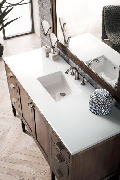 James Martin - Addison 60" Single Vanity, Mid-Century Acacia w/ 3 CM White Zeus Silestone Top - E444-V60S-MCA-3WZ view 3