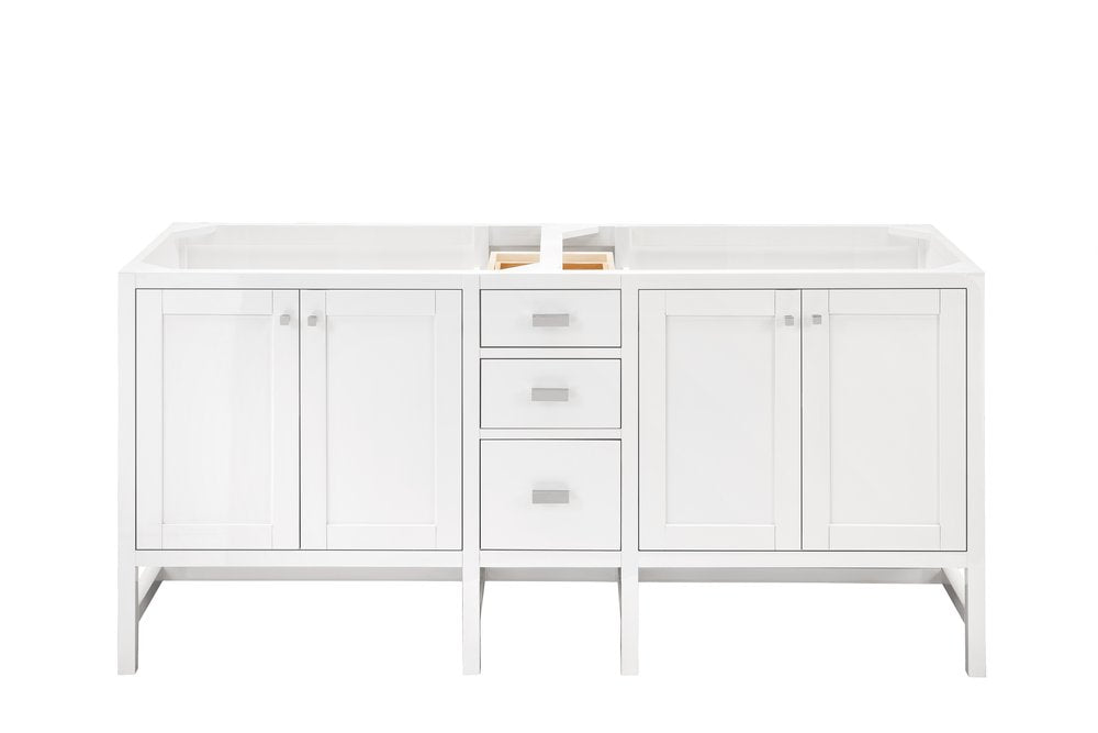 James Martin - Addison 72" Double Vanity Cabinet, Glossy White - E444-V72-GW view 1