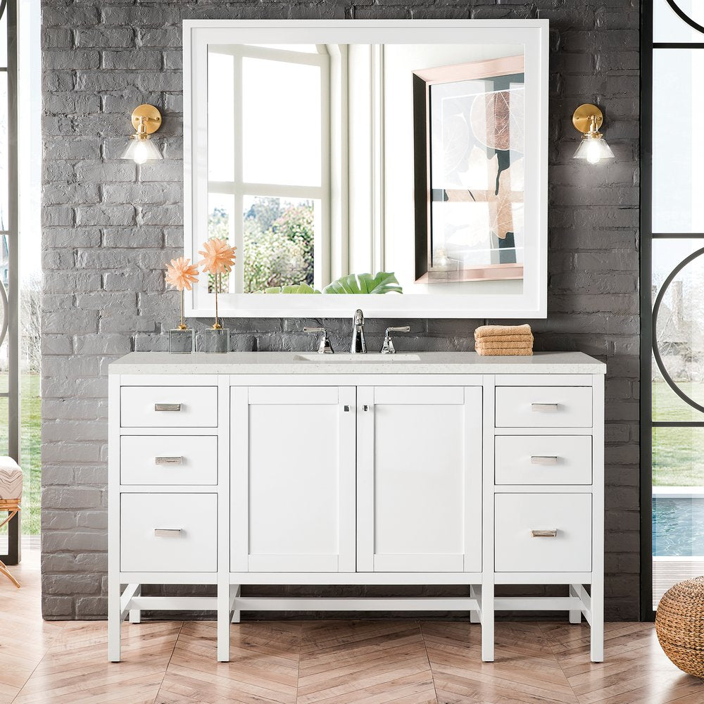 James Martin - Addison 72" Double Vanity, Glossy White w/ 3 CM Lime Delight Silestone Top - E444-V72-GW-3LDL view 2