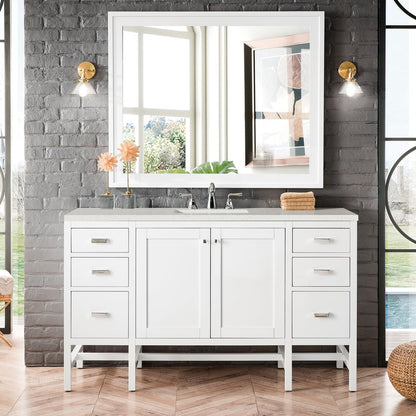 James Martin - Addison 72" Double Vanity, Glossy White w/ 3 CM Lime Delight Silestone Top - E444-V72-GW-3LDL view 2
