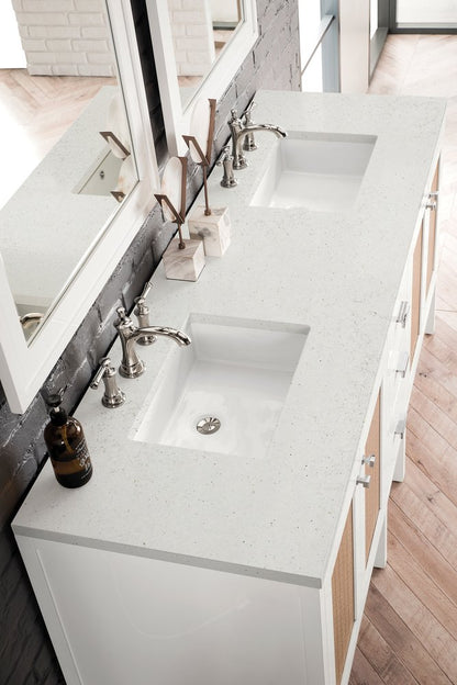 James Martin - Addison 72" Double Vanity, Glossy White w/ 3 CM Lime Delight Silestone Top - E444-V72-GW-3LDL view 5