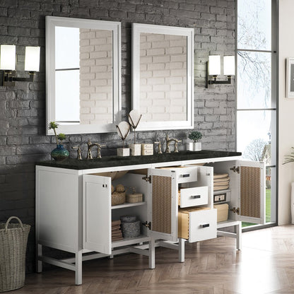 James Martin - Addison 72" Double Vanity, Glossy White, w/ 3 CM Phantome Eclos Top - E444-V72-GW-3PHT view 3