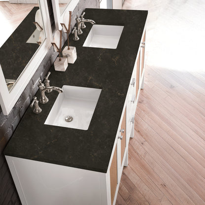 James Martin - Addison 72" Double Vanity, Glossy White, w/ 3 CM Phantome Eclos Top - E444-V72-GW-3PHT view 4