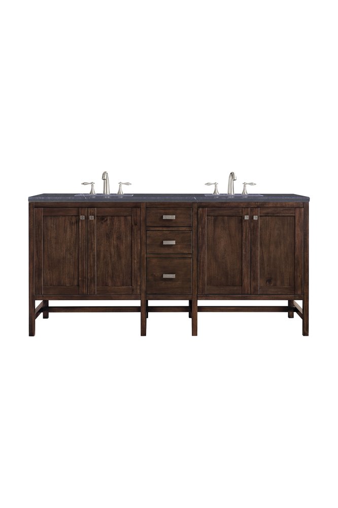 James Martin - Addison 72" Double Vanity, Mid-Century Acacia w/ 3 CM Charcoal Soapstone Silestone Top - E444-V72-MCA-3CSP view 1
