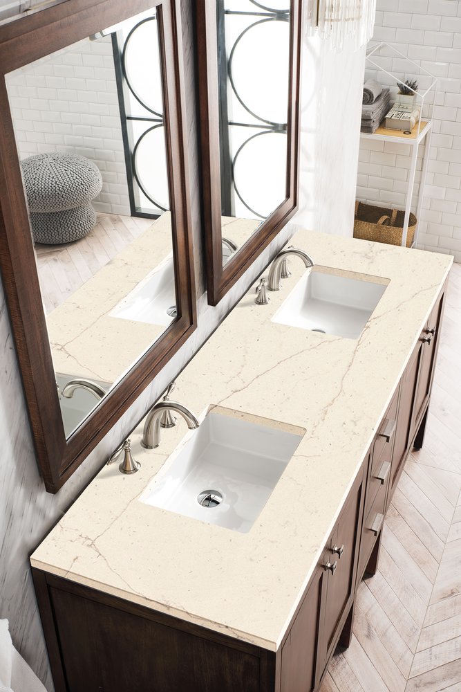 James Martin - Addison 72" Double Vanity, Mid-Century Acacia w/ 3 CM Eternal Marfil Silestone Top - E444-V72-MCA-3EMR view 3