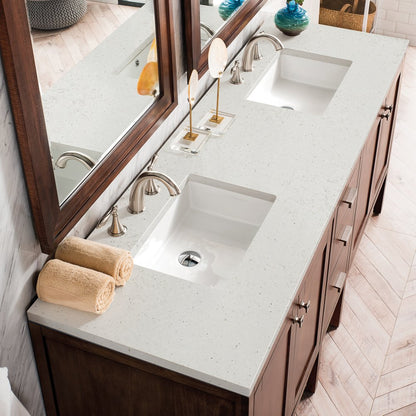 James Martin - Addison 72" Double Vanity, Mid-Century Acacia w/ 3 CM Lime Delight Silestone Top - E444-V72-MCA-3LDL view 5
