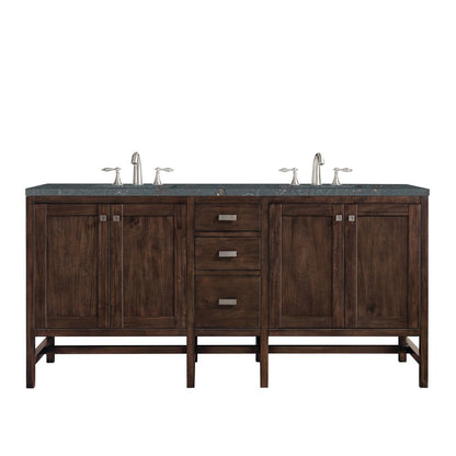 James Martin - Addison 72" Double Vanity, Mid-Century Acacia w/ 3 CM Parisien Bleu Silestone Top - E444-V72-MCA-3PBL view 1