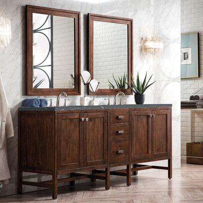 James Martin - Addison 72" Double Vanity, Mid-Century Acacia w/ 3 CM Parisien Bleu Silestone Top - E444-V72-MCA-3PBL view 3