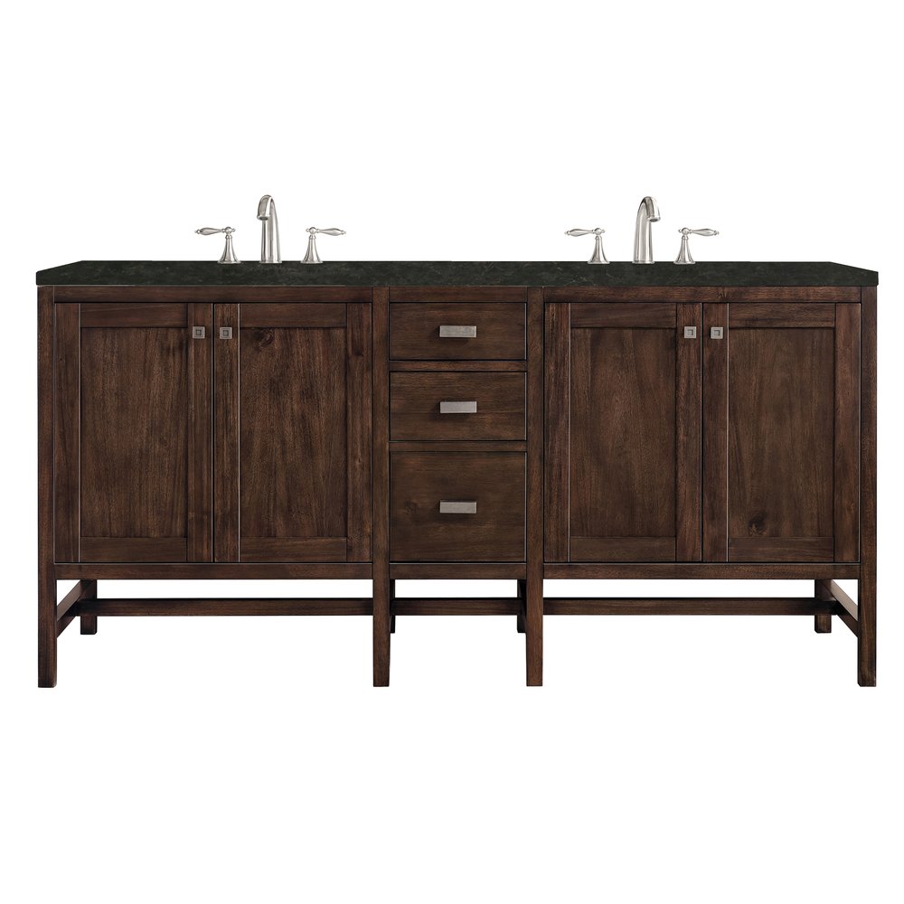 James Martin - Addison 72" Double Vanity, Mid-Century Acacia, w/ 3 CM Phantome Eclos Top - E444-V72-MCA-3PHT view 1