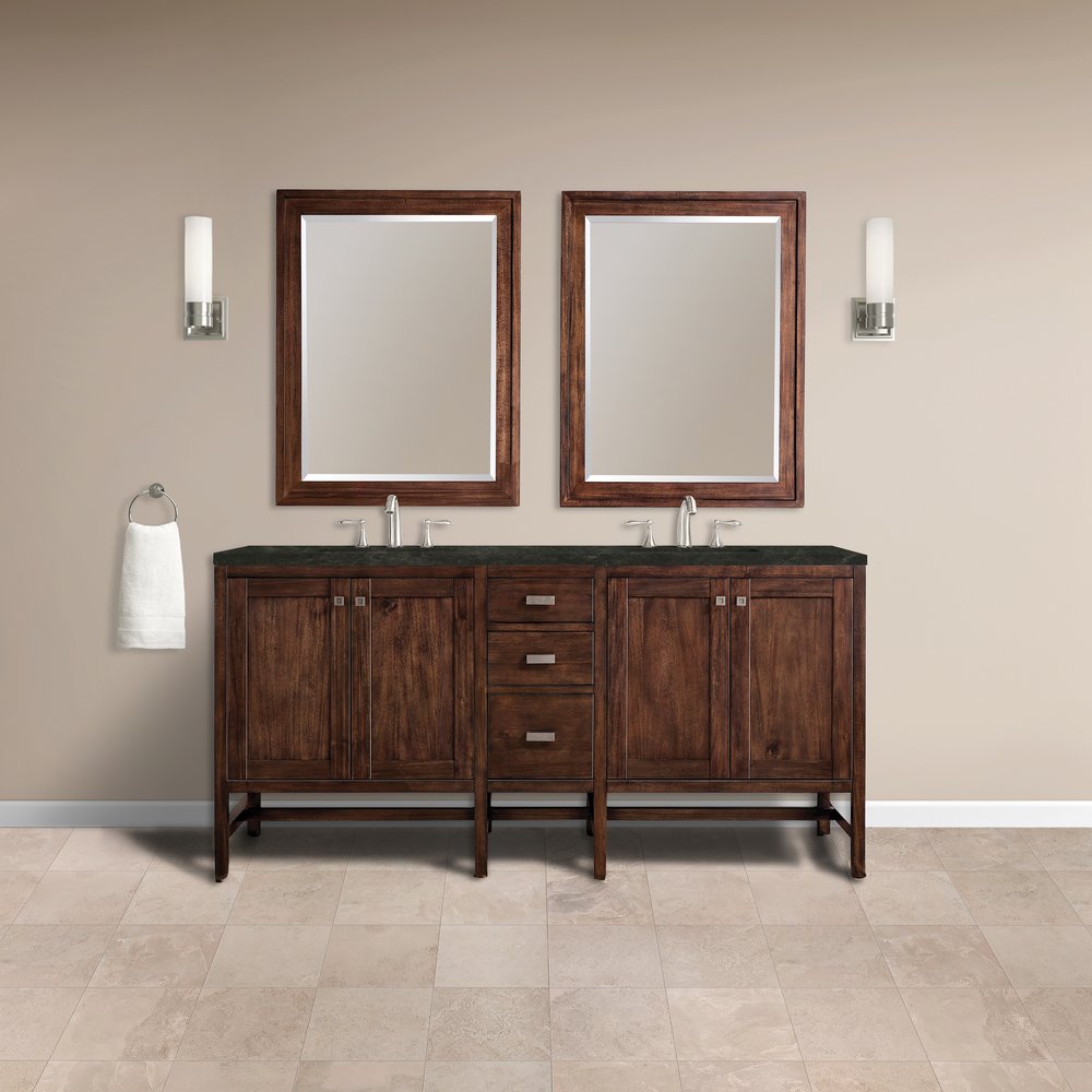 James Martin - Addison 72" Double Vanity, Mid-Century Acacia, w/ 3 CM Phantome Eclos Top - E444-V72-MCA-3PHT view 2