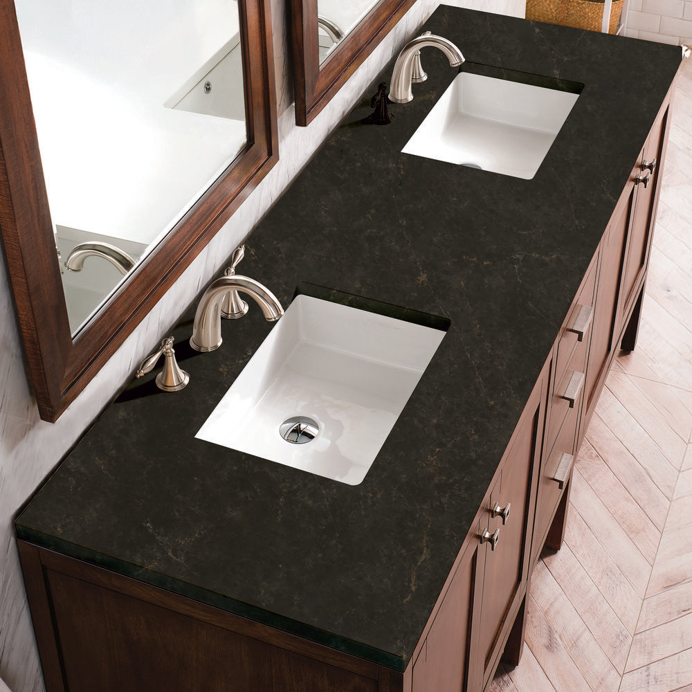 James Martin - Addison 72" Double Vanity, Mid-Century Acacia, w/ 3 CM Phantome Eclos Top - E444-V72-MCA-3PHT view 4
