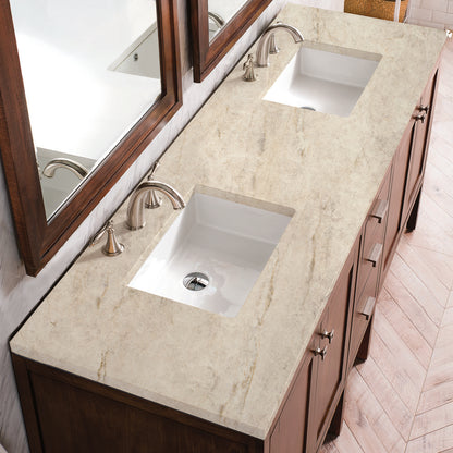 James Martin - Addison 72" Double Vanity, Mid-Century Acacia, w/ 3 CM Tajnar Eclos Top - E444-V72-MCA-3TJR view 4