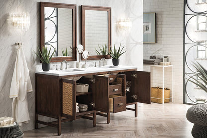 James Martin - Addison 72" Double Vanity, Mid-Century Acacia w/ 3 CM White Zeus Silestone Top - E444-V72-MCA-3WZ view 4