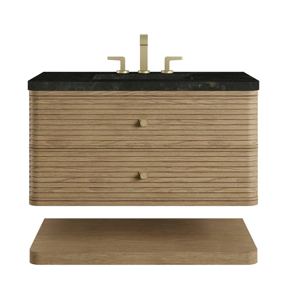James Martin - Allamari 36" Single Vanity, Dune Mist w/ 3 CM Phantome Eclos Top - D640-V36-DMS-WPHT view 1