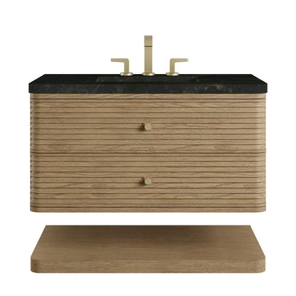 James Martin - Allamari 36" Single Vanity, Dune Mist w/ 3 CM Phantome Eclos Top - D640-V36-DMS-WPHT view 1