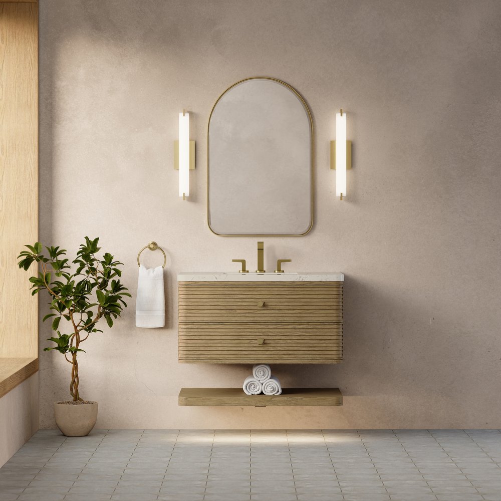 James Martin - Allamari 36" Single Vanity, Dune Mist w/ 3 CM Siberian Silestone Top - D640-V36-DMS-WSFR view 3