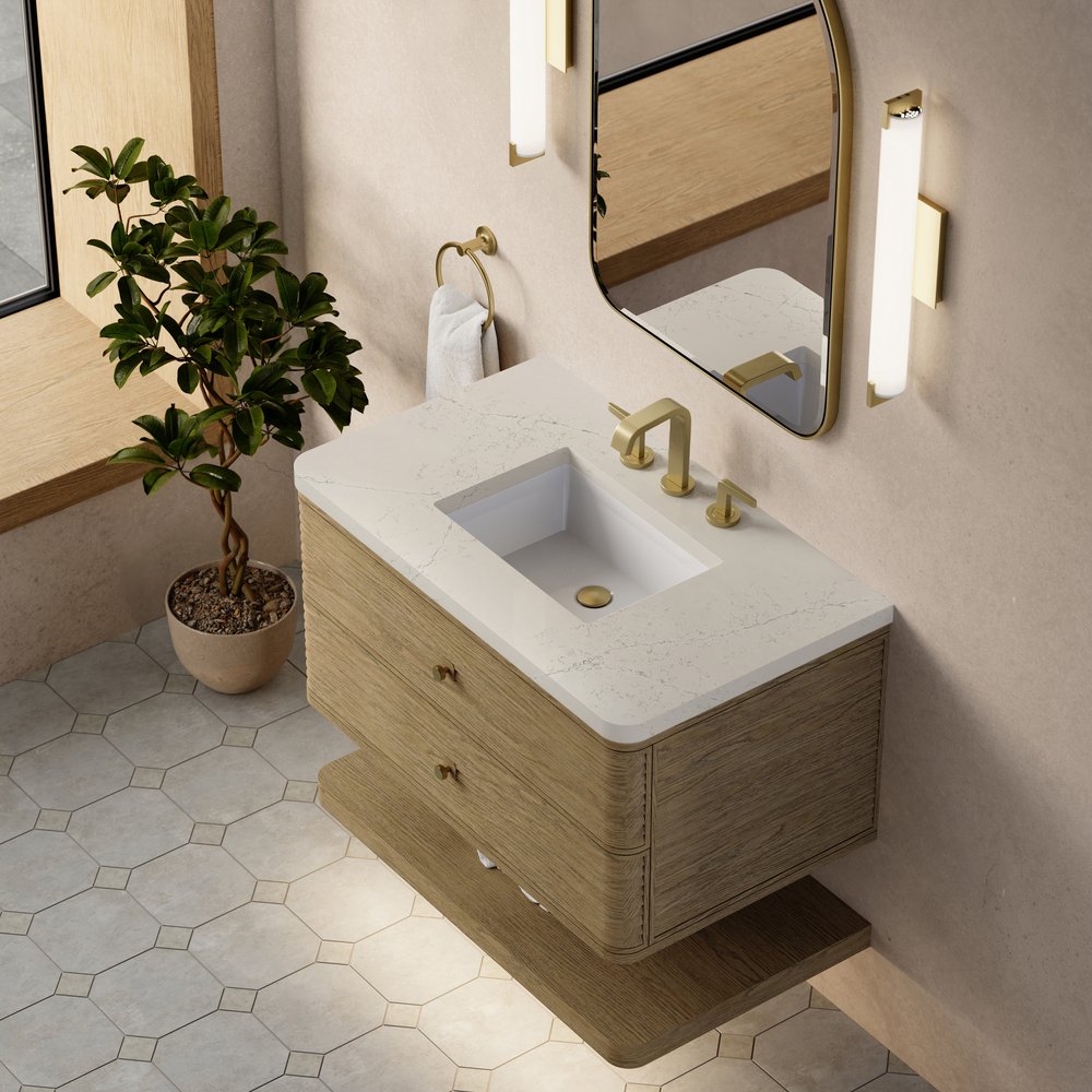 James Martin - Allamari 36" Single Vanity, Dune Mist w/ 3 CM Siberian Silestone Top - D640-V36-DMS-WSFR view 7