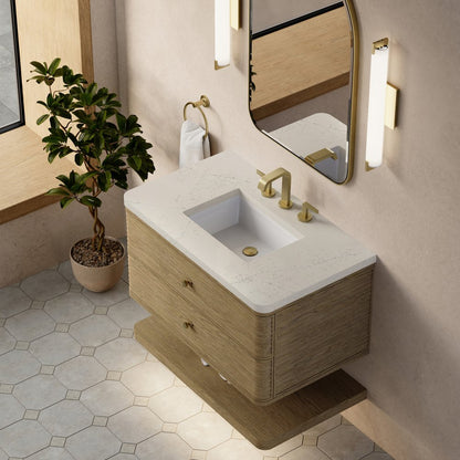 James Martin - Allamari 36" Single Vanity, Dune Mist w/ 3 CM Siberian Silestone Top - D640-V36-DMS-WSFR view 7