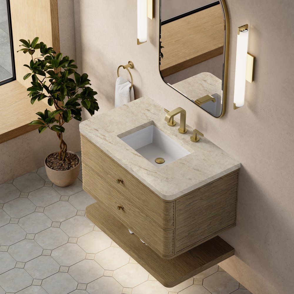 James Martin - Allamari 36" Single Vanity, Dune Mist w/ 3 CM Tajnar Eclos Top - D640-V36-DMS-WTJR view 7