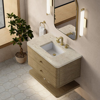 James Martin - Allamari 36" Single Vanity, Dune Mist w/ 3 CM Tajnar Eclos Top - D640-V36-DMS-WTJR view 7