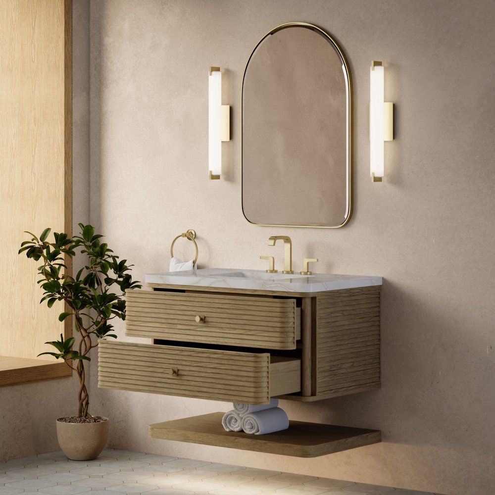 James Martin - Allamari 36" Single Vanity, Dune Mist w/ 3 CM Victorian Silver Silestone Top - D640-V36-DMS-WVSL view 5